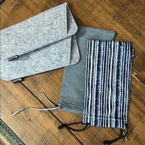🎉CLEARANCE Nee KITS Eyewear Pouch Set in Gray and Blue
